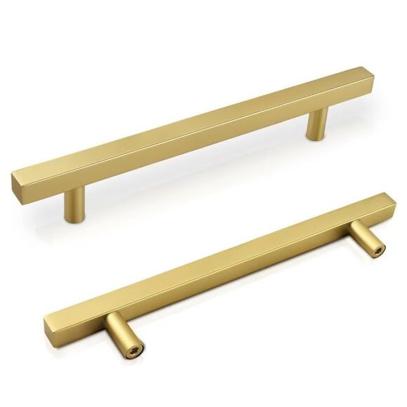 Gold Cabinet Handles – 6-Inch Modern Drawer Pulls, Pack of 15 - Picture 1 of 5